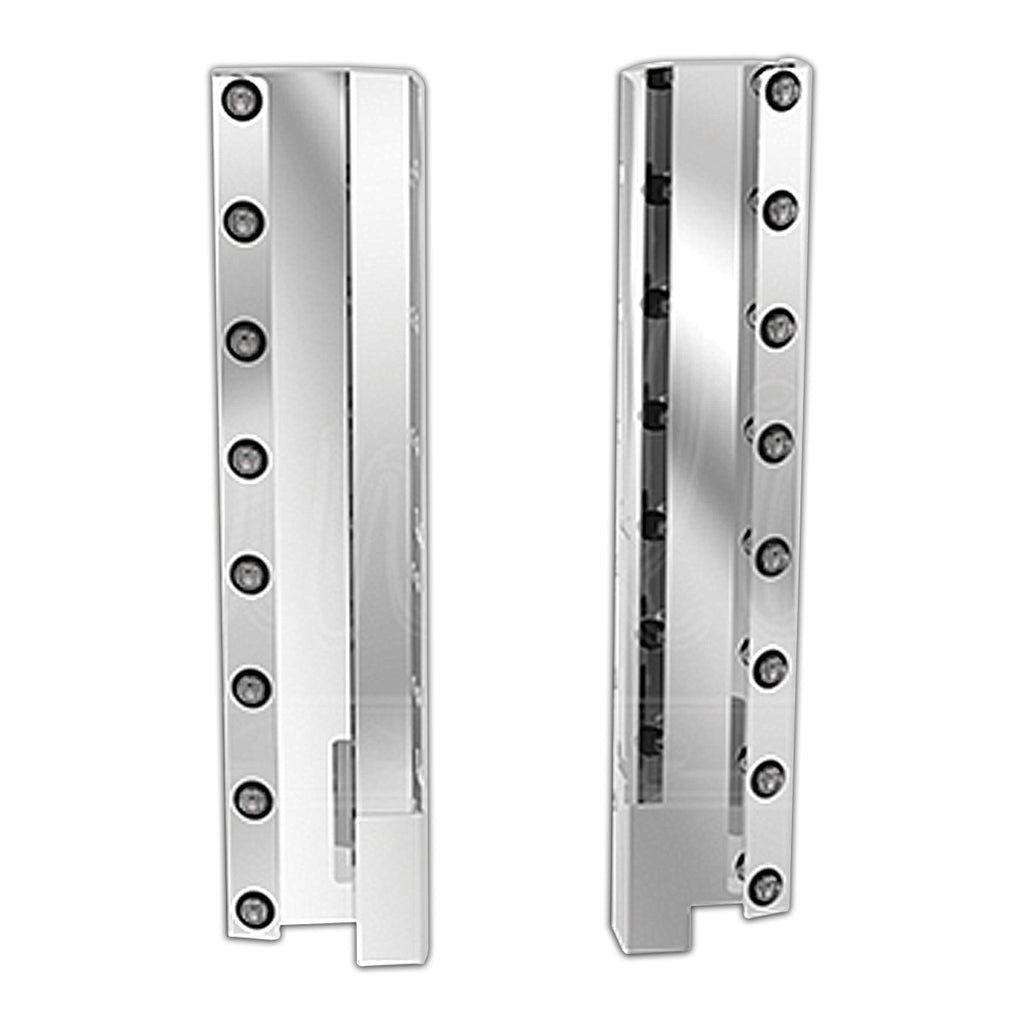 Panelite - Kenworth T800, W900B and W900L Backlit Premium Rear Air Cleaner Light Boxes - Red LEDs/Clear Lens (8 x 3/4" Round Lights)