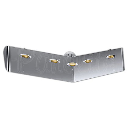 Panelite - 2018+ Peterbilt 579 & 567 UltraLoft 15" Stainless Steel Visor with Amber M1 LED Lights
