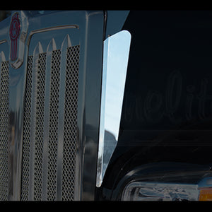 Panelite - Kenworth W990 Stainless Steel Grill Deflectors (Pair)