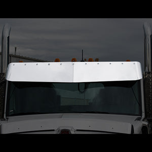 Panelite - Peterbilt 567 or 579 & Kenworth T680, T880 or W990 Low Roof Stainless Steel OEM Replacement Sun Visor