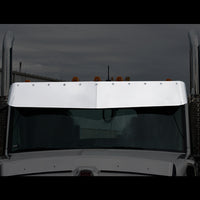 Peterbilt 567/579 or Kenworth T680/T880 or W990 Low-Roof Sun Visor w 11 x 3/4" LED Lights (Amber/Clear)