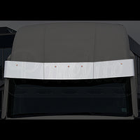 Panelite - Kenworth T680 Mid-Roof & High-Roof 12" Stainless Steel A-Pillar Turning Vanes - Amber (3/4" Round Lights)