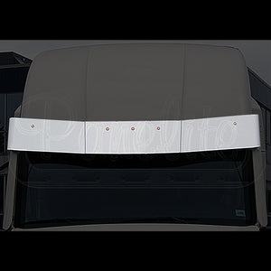 Panelite - Kenworth T680 Mid-Roof & High-Roof 12" Stainless Steel A-Pillar Turning Vanes - Amber (3/4" Round Lights)