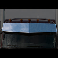 Panelite - Peterbilt 589 High Roof Stainless Steel V-Bottom Sun Visor