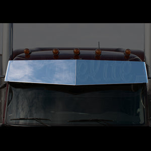 Panelite - Peterbilt 589 High Roof Stainless Steel V-Bottom Sun Visor