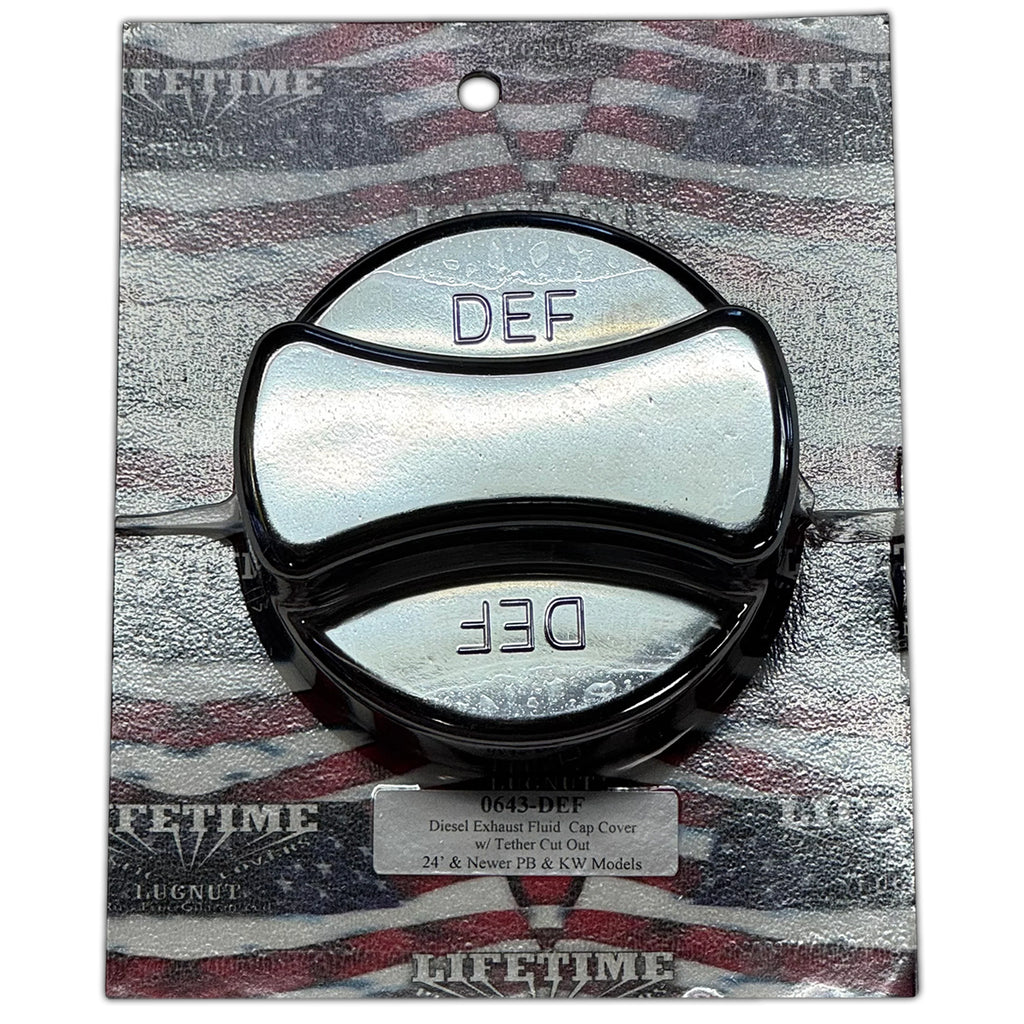 Diesel Exhaust Fluid (DEF) Cap Cover with Tether Cut-Out – Fits 2024 & Newer Peterbilt & Kenworth