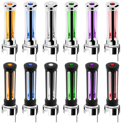 Thread-On Chrome or Matte Black Sonoma Style Gearshift Knob With LED 13/15/18 Speed Adapter (Various Colors)