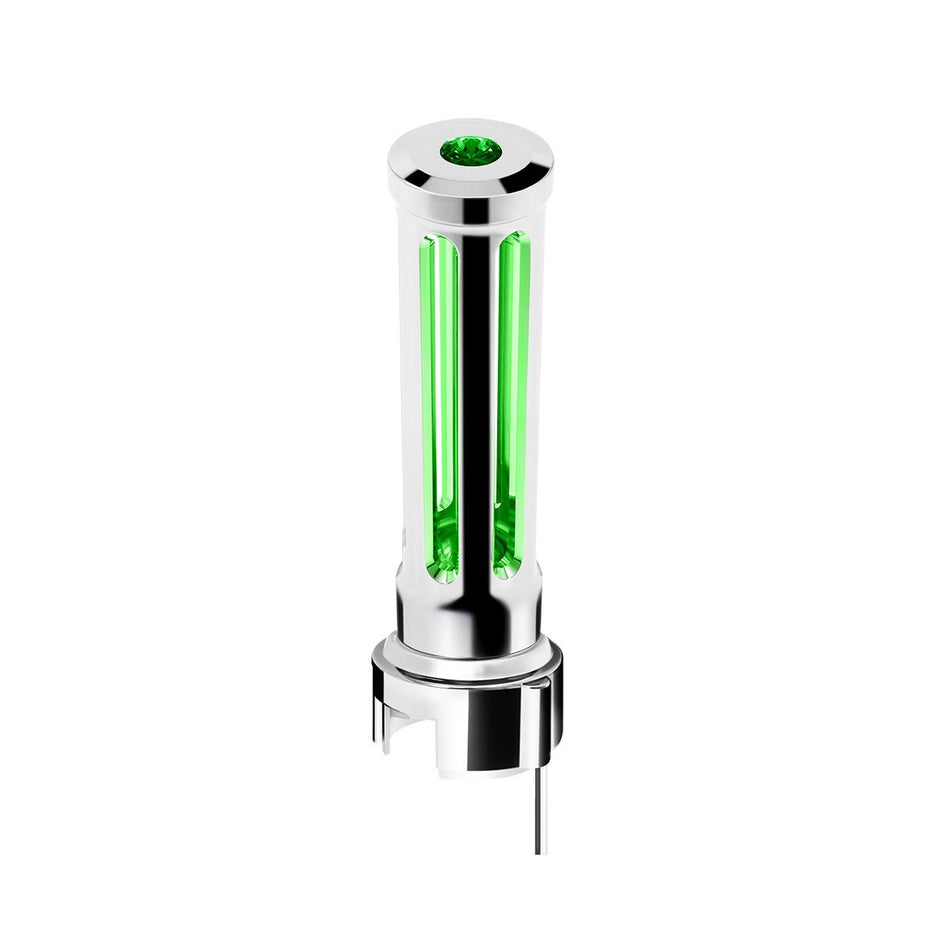 Thread-On Chrome or Matte Black Sonoma Style Gearshift Knob With LED 13/15/18 Speed Adapter (Various Colors)