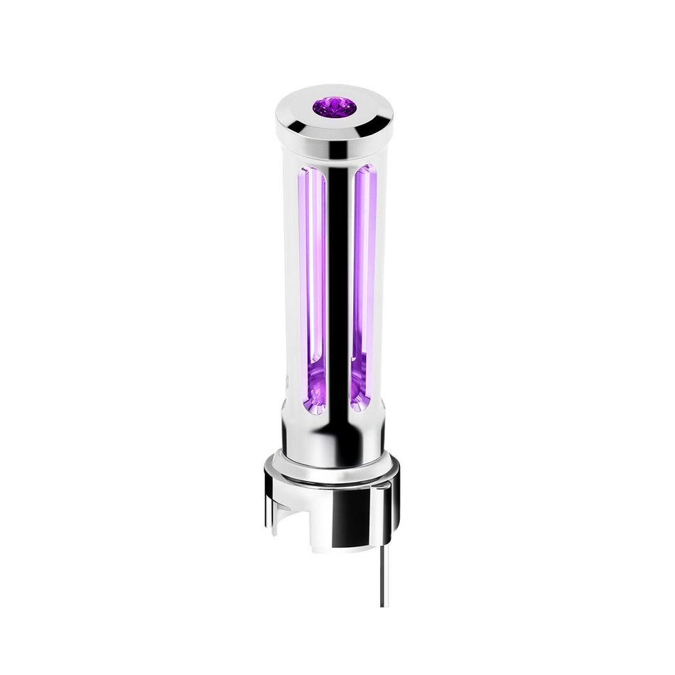Thread-On Chrome or Matte Black Sonoma Style Gearshift Knob With LED 13/15/18 Speed Adapter (Various Colors)