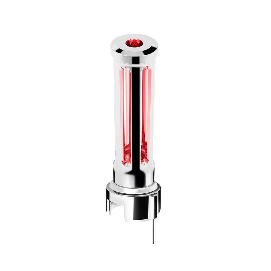 Thread-On Chrome or Matte Black Sonoma Style Gearshift Knob With LED 13/15/18 Speed Adapter (Various Colors)