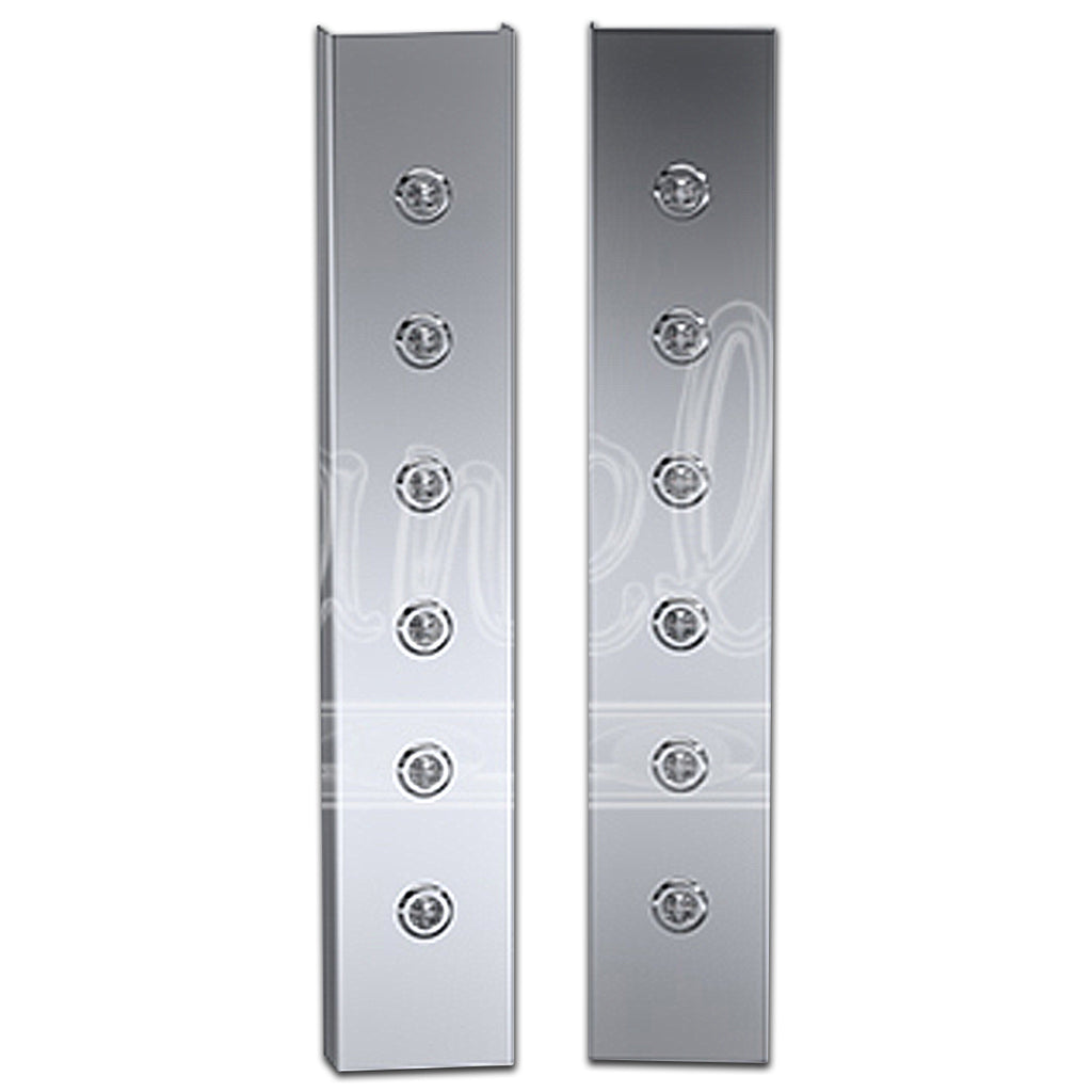 1982+ Kenworth W900L Standard Front Air Cleaner Light Boxes w 6 x 3/4" LED Lights (Amber/Clear)