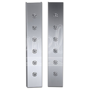 1982+ Kenworth W900L Standard Front Air Cleaner Light Boxes w 6 x 3/4" LED Lights (Amber/Clear)