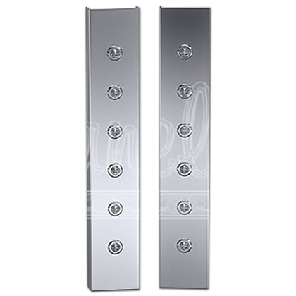 1982+ Kenworth W900L Standard Front Air Cleaner Light Boxes w 6 x 3/4" LED Lights (Amber/Clear)