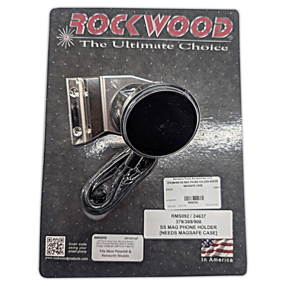 Rockwood - Stainless Steel Heavy Duty Phone Mount w Wireless Charging
