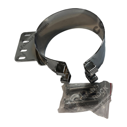 3" Wide x 6", 7" or 8" Diameter Peterbilt or Kenworth 4-Hole S3 Chrome Mounting Bracket