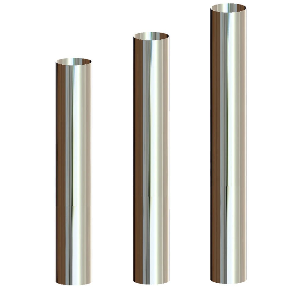 Grand Rock - 8" x 54", 60" or 68" O.D. Straight Cut Chrome Exhaust Stack