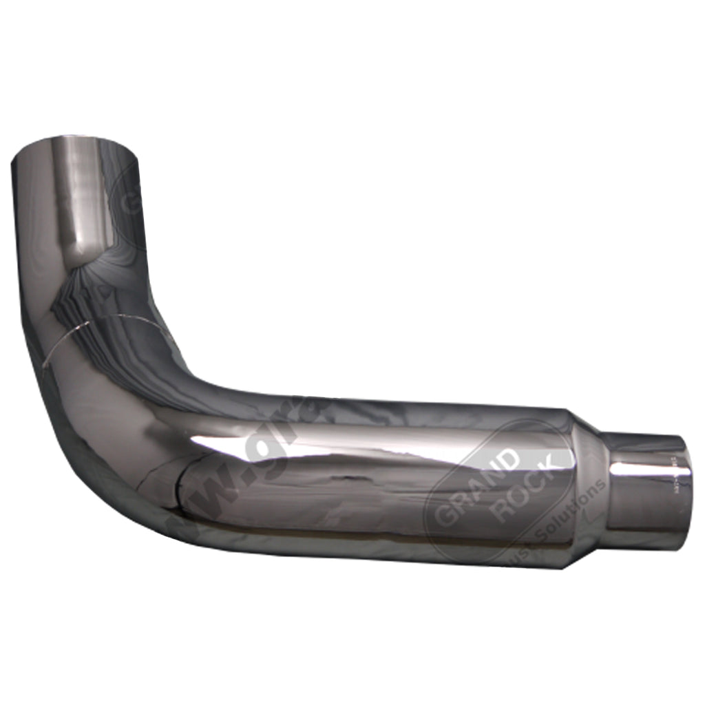 Grand Rock - Tapered 7" 2-Bend O.D. Reduced to 5" O.D. Chrome Exhaust Pipe (Left or Right)