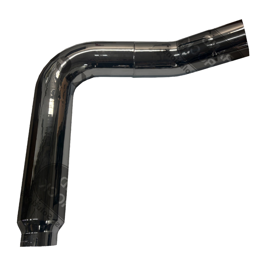 Tapered 7" Long 2-Bend O.D. Reduced to 5" O.D. Chrome Exhaust Pipe (Left or Right Side)