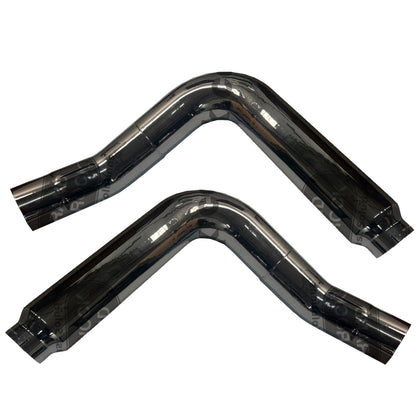 Tapered 7" Long 2-Bend O.D. Reduced to 5" O.D. Chrome Exhaust Pipe (Left or Right Side)
