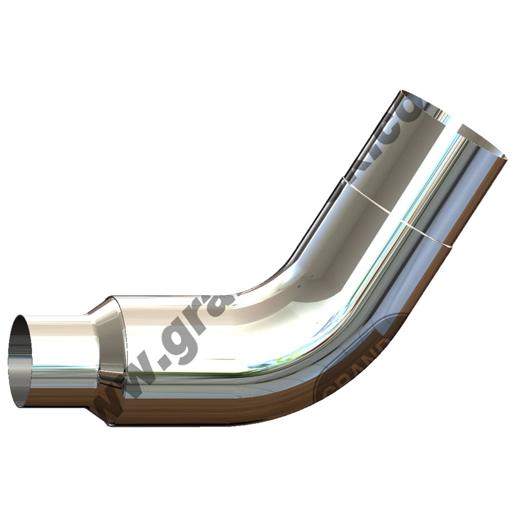 Grand Rock - Tapered 6", 7" or 8" x 60 Degree Reduced to 5" O.D. Chrome Exhaust Pipe