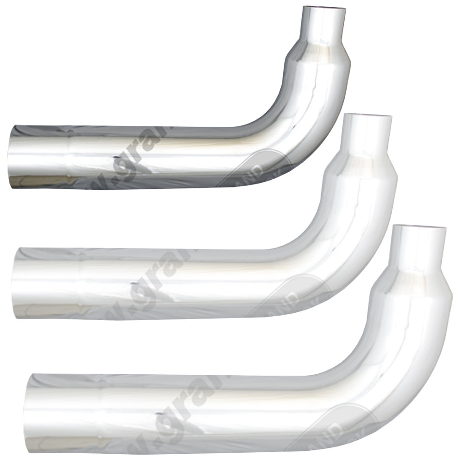 Tapered 6", 7" or 8" 90 Degree 29" x 20" Reduced to 5" O.D. Chrome Exhaust Pipe