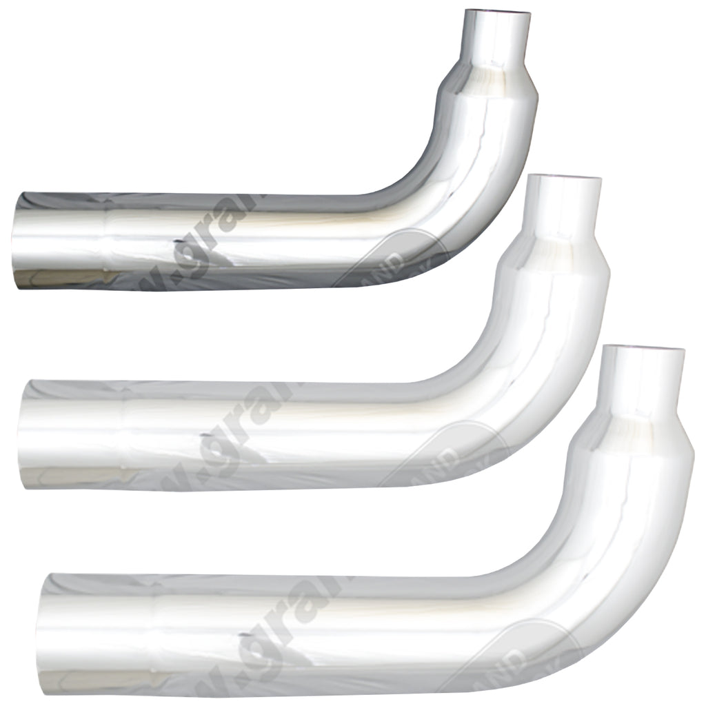 Tapered 6", 7" or 8" 90 Degree 29" x 20" Reduced to 5" O.D. Chrome Exhaust Pipe