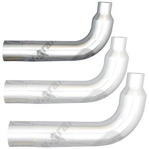 Tapered 6", 7" or 8" 90 Degree 29" x 20" Reduced to 5" O.D. Chrome Exhaust Pipe