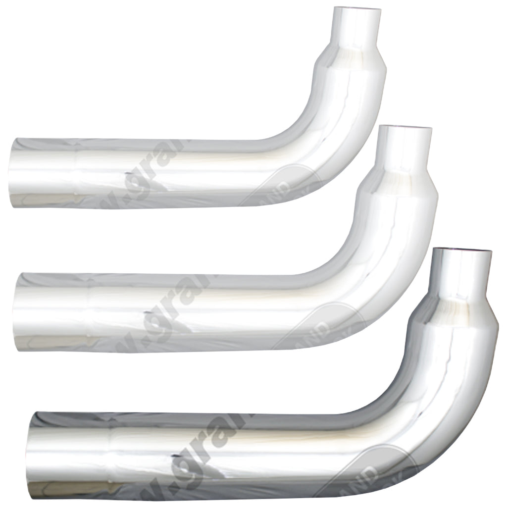 Tapered 6", 7" or 8" 90 Degree 29" x 20" Reduced to 5" O.D. Chrome Exhaust Pipe