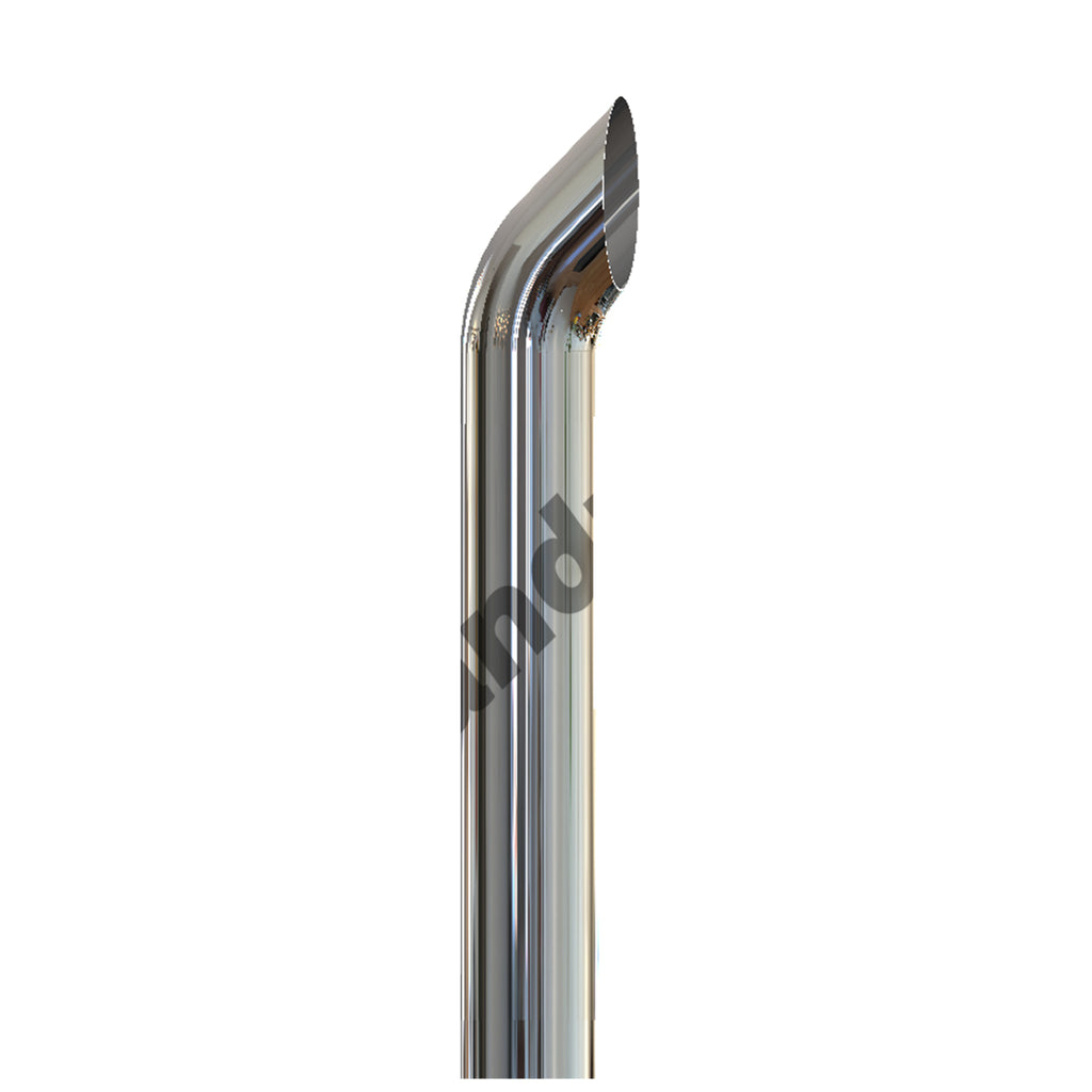 Grand Rock - 8" X 54", 60" or 68" West Coast Curve O.D. Chrome Exhaust Stack