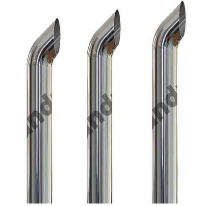 Grand Rock - 8" X 54", 60" or 68" West Coast Curve O.D. Chrome Exhaust Stack