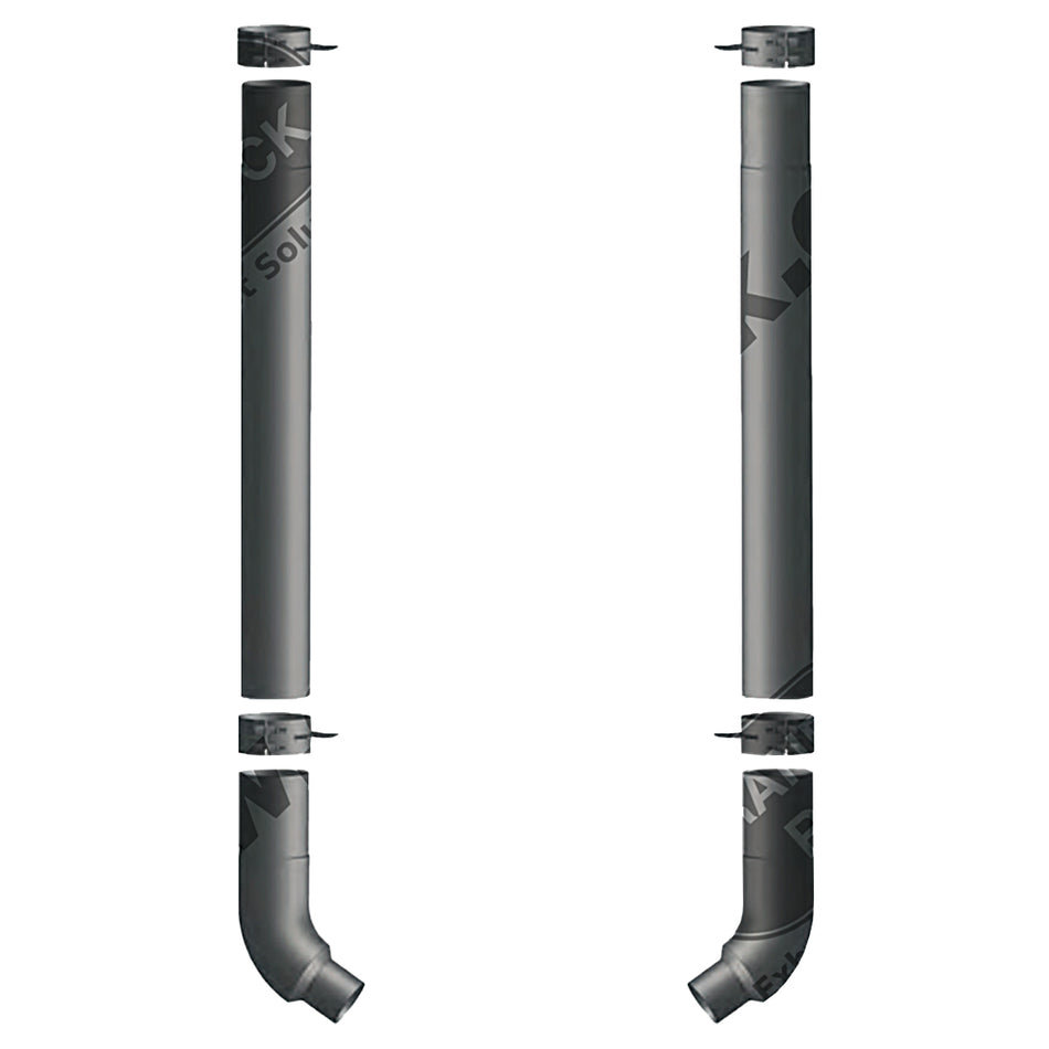 Grand Rock - 1994-2002 Peterbilt 379 OE Fit Chrome Duplex Stack Exhaust Kit