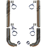 Grand Rock - 1994-2002 Peterbilt 379 Retro Fit Duplex Chrome Exhaust Kit w/ Offset Brackets