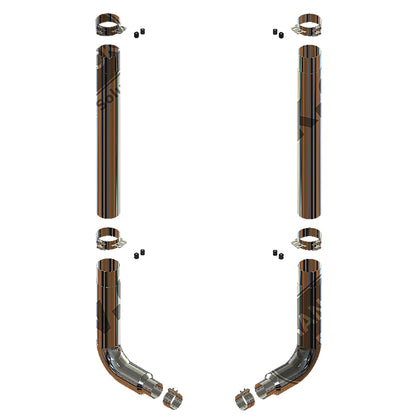 Grand Rock - 2003-Newer Peterbilt 279 Retrofit Chrome Duplex Exhaust Kit