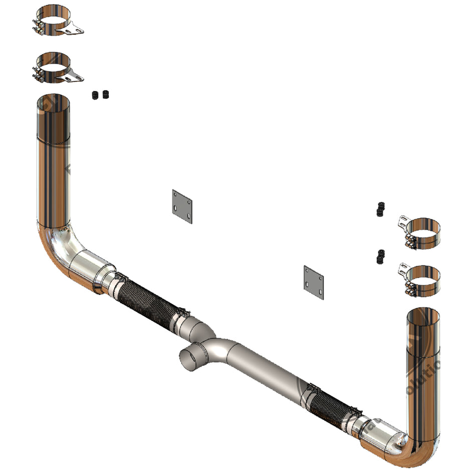 Grand Rock - 1994-2007 Peterbilt 379 7" SL Stack 90 Degree w/ Flex Pipes & Y-Pipe Exhaust Kit