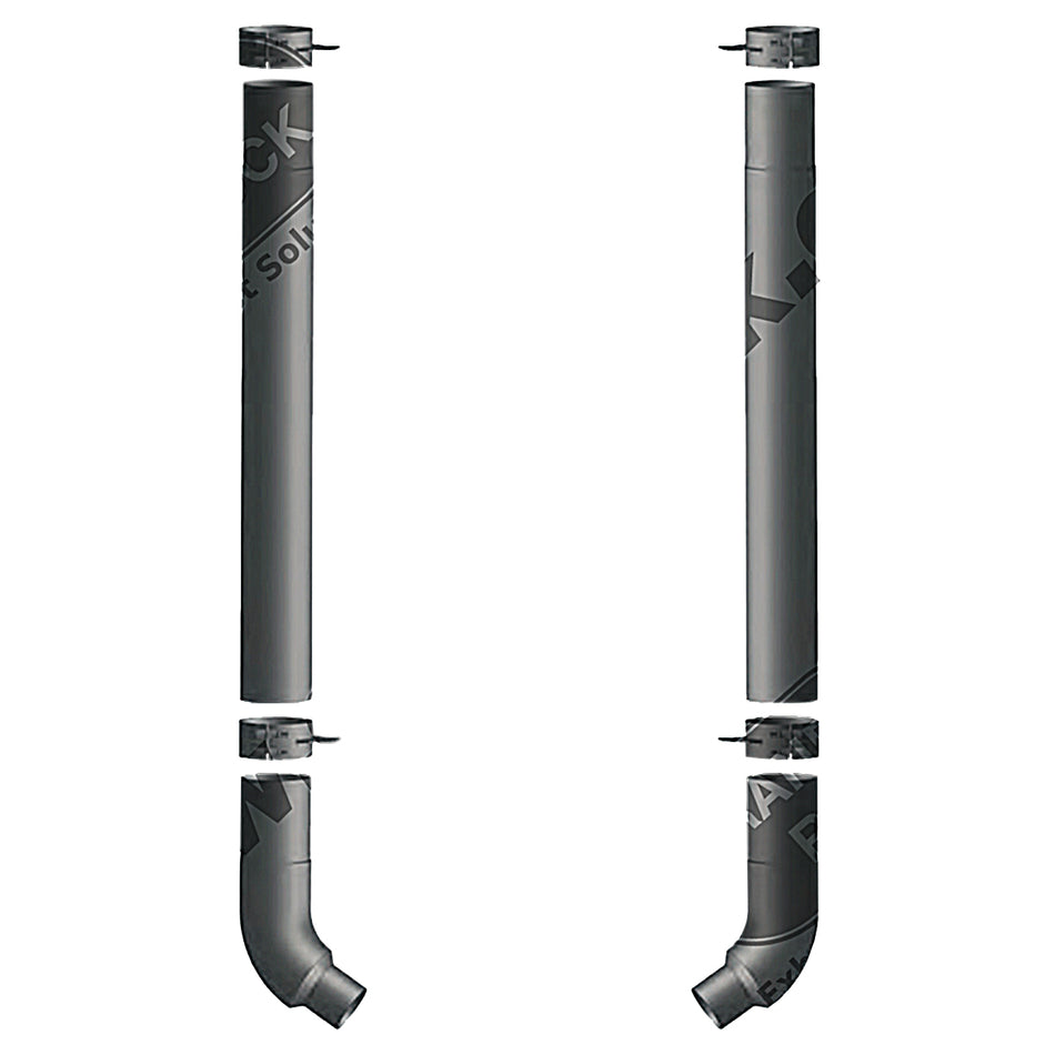 Grand Rock - 1994-2002 Peterbilt 379 8" Chrome Duplex Exhaust Stack Kit