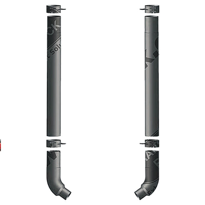 Grand Rock - 2003-Newer Peterbilt 379 8" Duplex Chrome Exhaust Stack Kit w/Offset Brackets