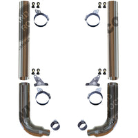 Grand Rock - 2003-Newer Peterbilt 379 Duplex Retrofit Chrome Exhaust Kit w/Offset Brackets