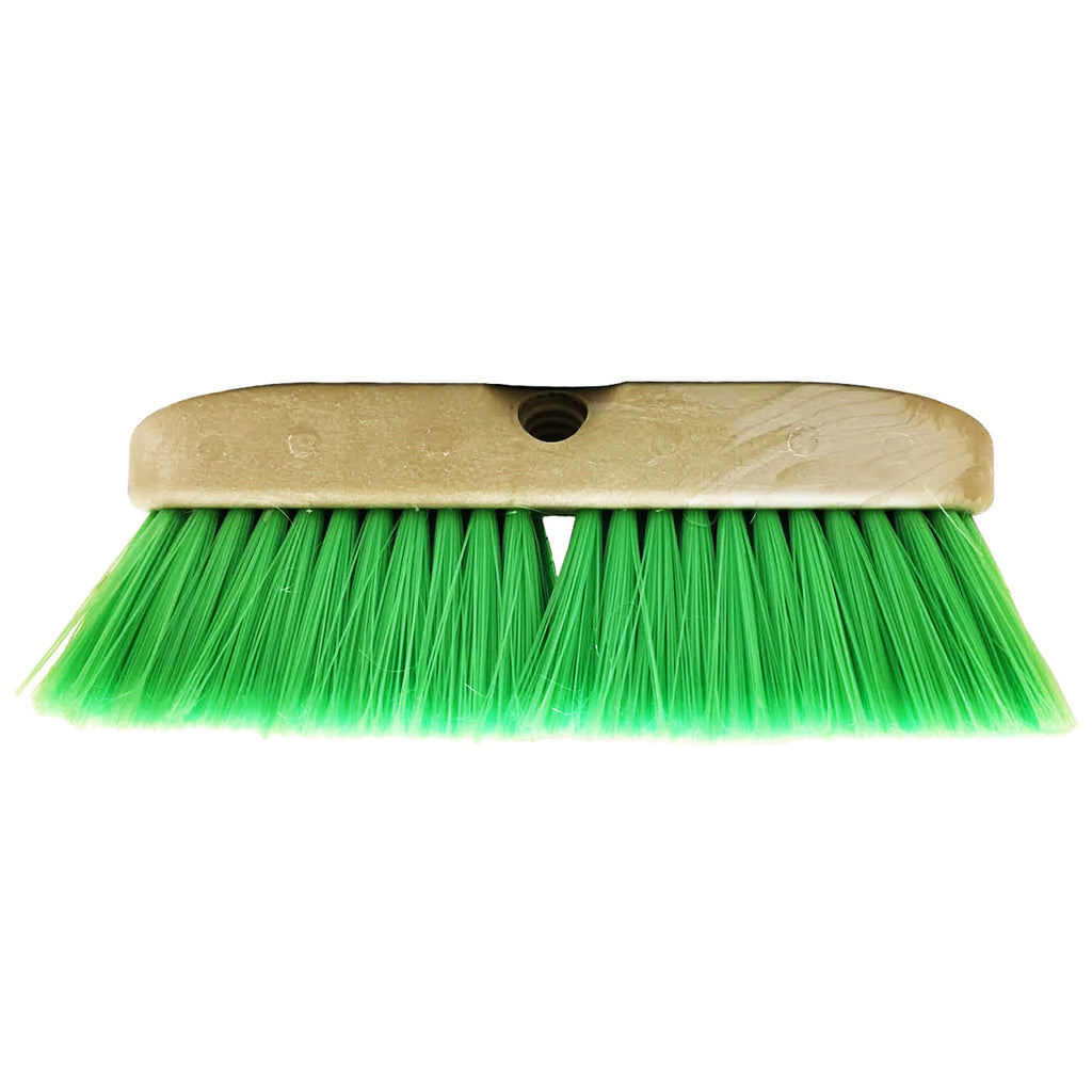 8", 9.5", 10", 14" or 18" Extra Soft Green Nyltex Bristle Brush w Protective Plastic Bumper