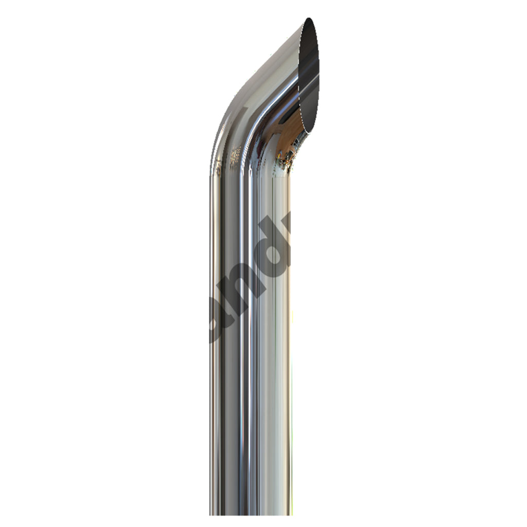 Grand Rock - 8" x 36" West Coast Curve O.D. Chrome Exhaust Stack