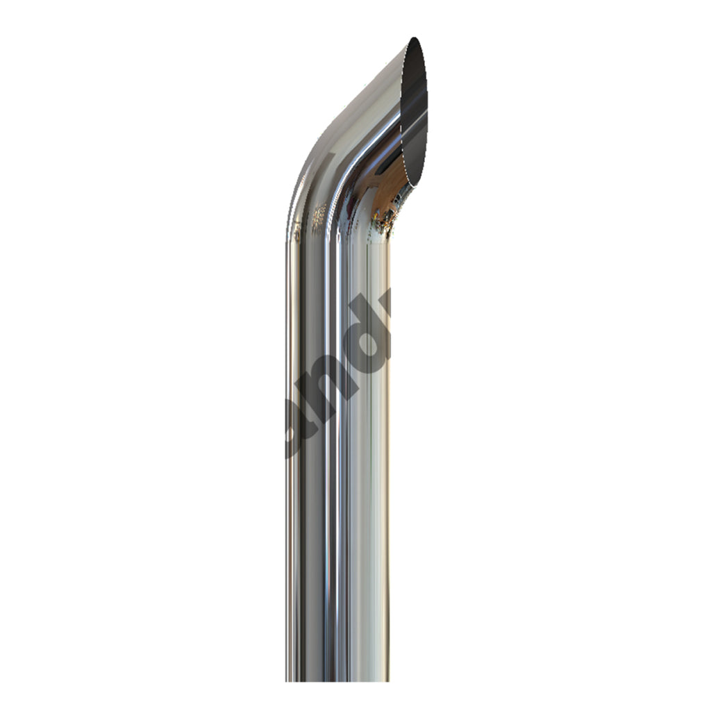 Grand Rock - 8" x 48" West Coast Curve O.D. Chrome Exhaust Stack