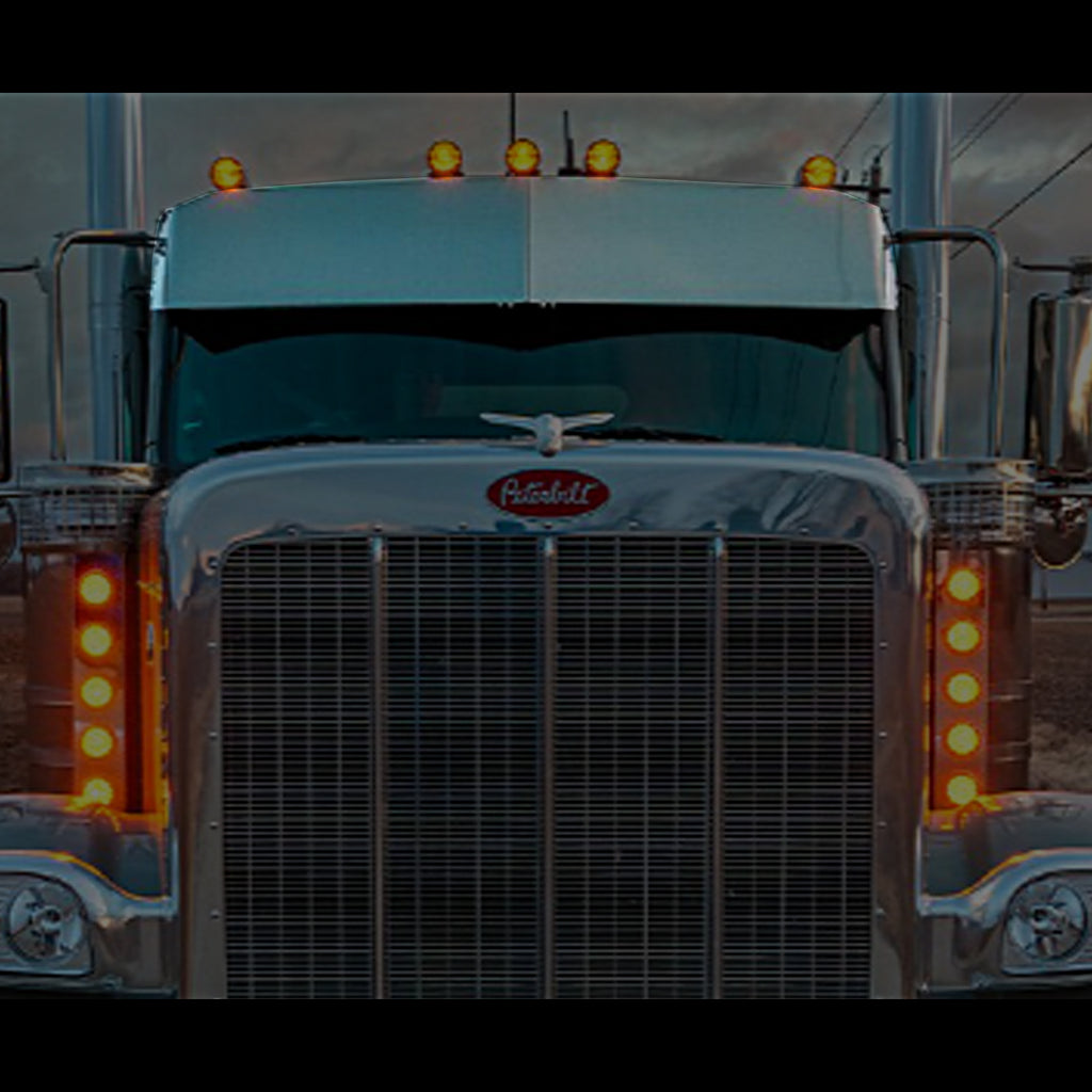 Parts 4 Rigs - 14" Peterbilt 589 Straight 304 Stainless Steel Visor