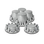 National Truck Parts - Flat Axle Cover Combo Kit w 33mm Cylinder Threaded Lug Nut Covers