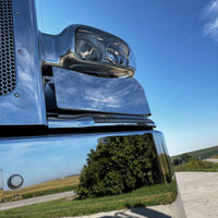 Peterbilt 589 Stainless Steel LED Headlight Fender Guards
