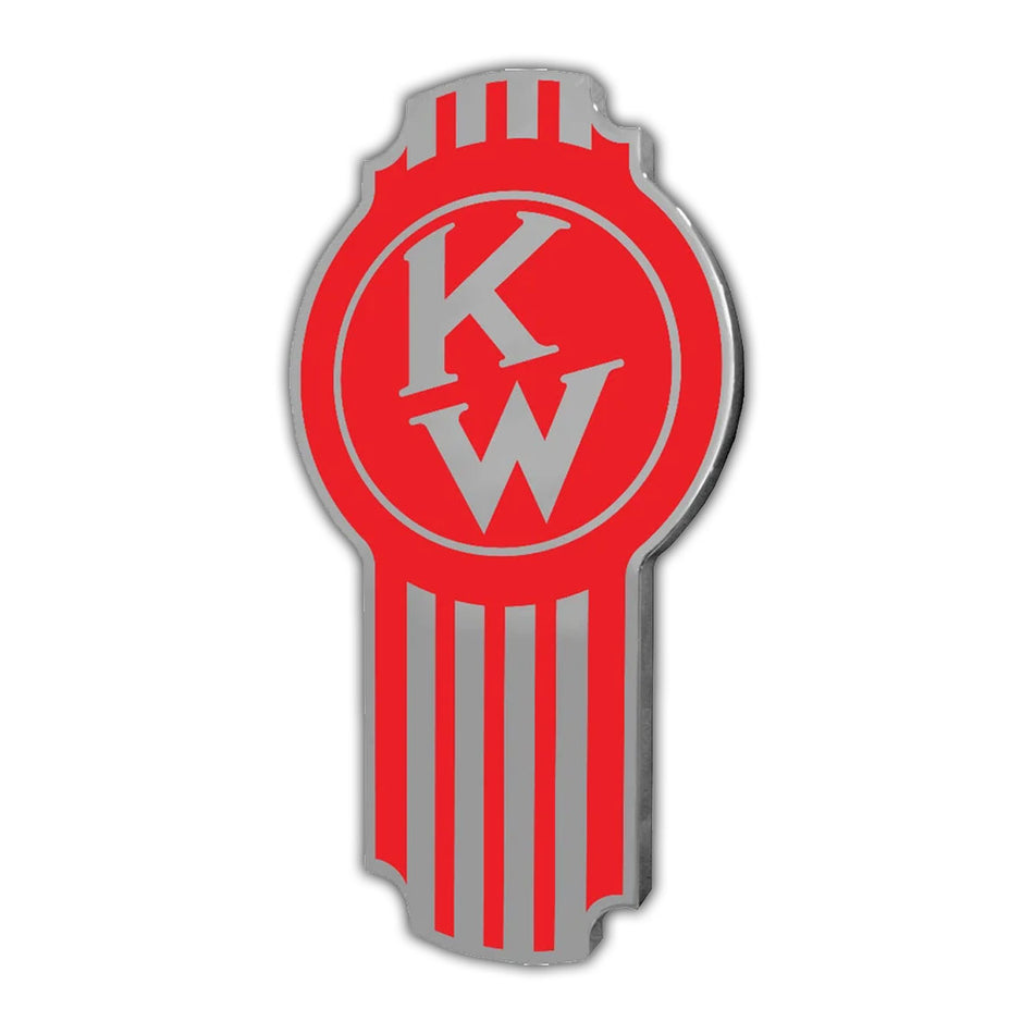 Old Style Kenworth Emblem Red & Chrome
