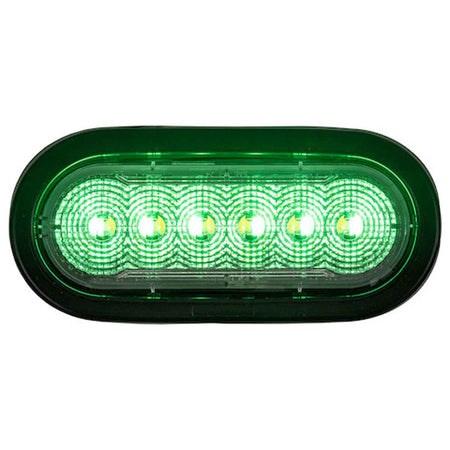 Buyers - 6" LED Oval Strobe Light with 12 LEDs (Amber/Green)