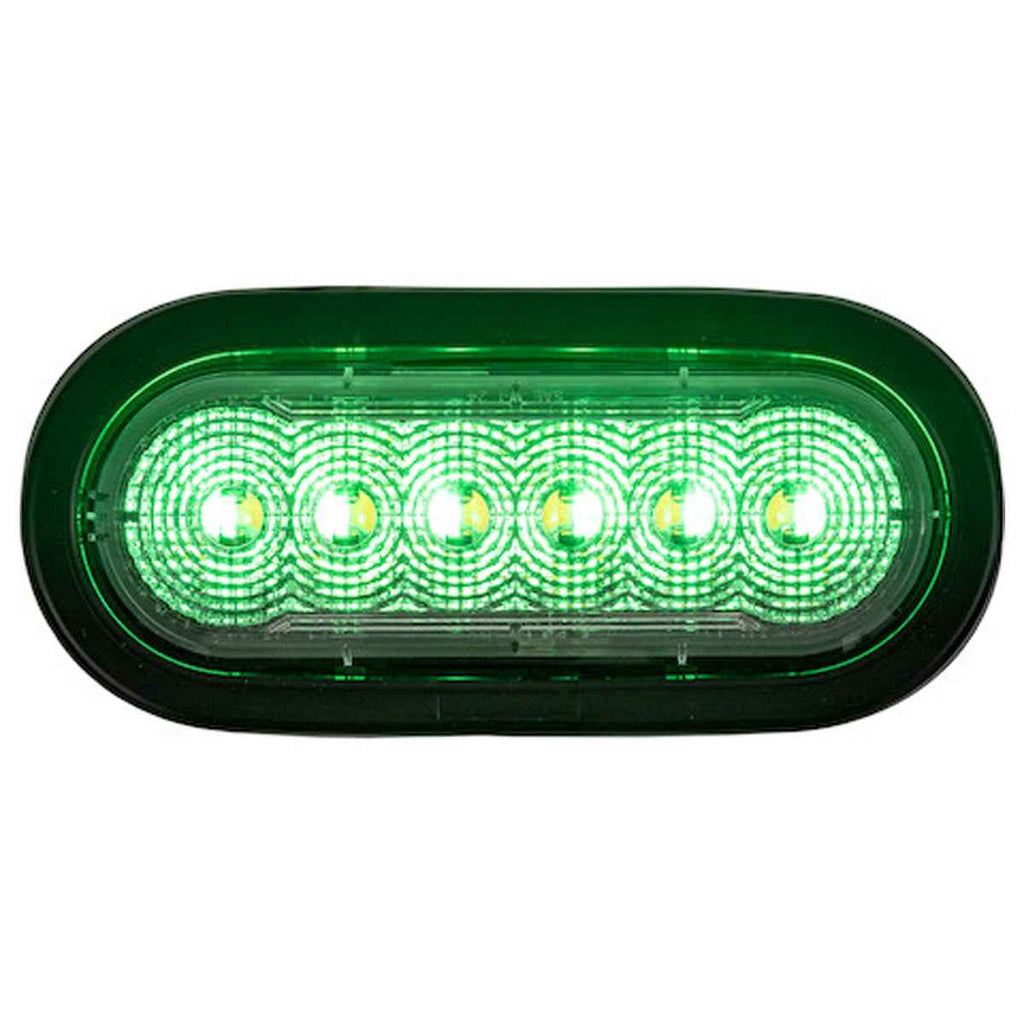 Buyers - 6" LED Oval Strobe Light with 12 LEDs (Amber/Green)