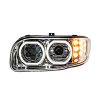 Peterbilt 388/389 LED Headlight with Halo, Chrome, Driver or Passenger Side