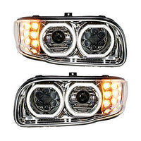 Peterbilt 388/389 LED Headlight with Halo, Chrome, Driver or Passenger Side