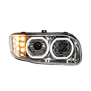 Peterbilt 388/389 LED Headlight with Halo, Chrome, Driver or Passenger Side