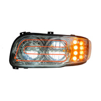National Truck Parts - Peterbilt 388/389 LED Headlight with Heated Lens, Chrome, Driver or Passenger Side